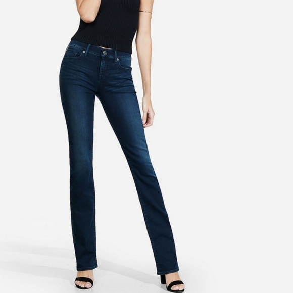 Express Denim - Express Blue Stella Barely Boots Jeans Sz Long 4